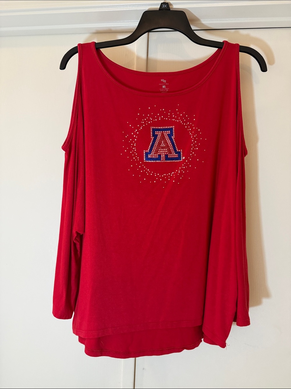 University of Arizona Red Cold-Shoulder Long Sleeve Tee